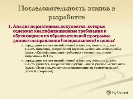 Уровень знаний нормативных документов