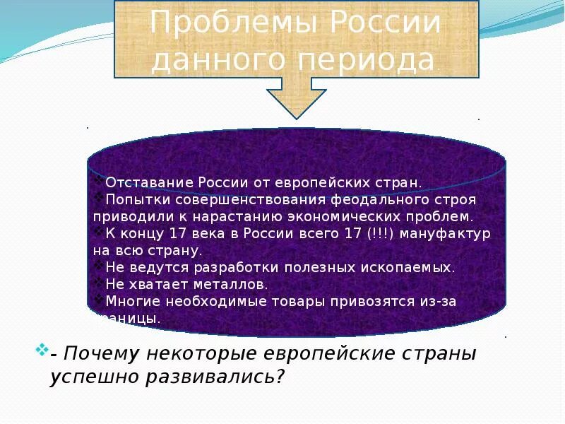 Причины отставание России от европейских стран. Причины отставания России от европейских стран в 17 веке. Причины отставания России от Европы в 17 веке. Отставание России от европейских стран при Петре 1. Причины отставания экономики россии