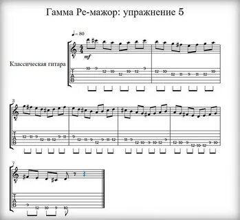 Ре мажор ноты
