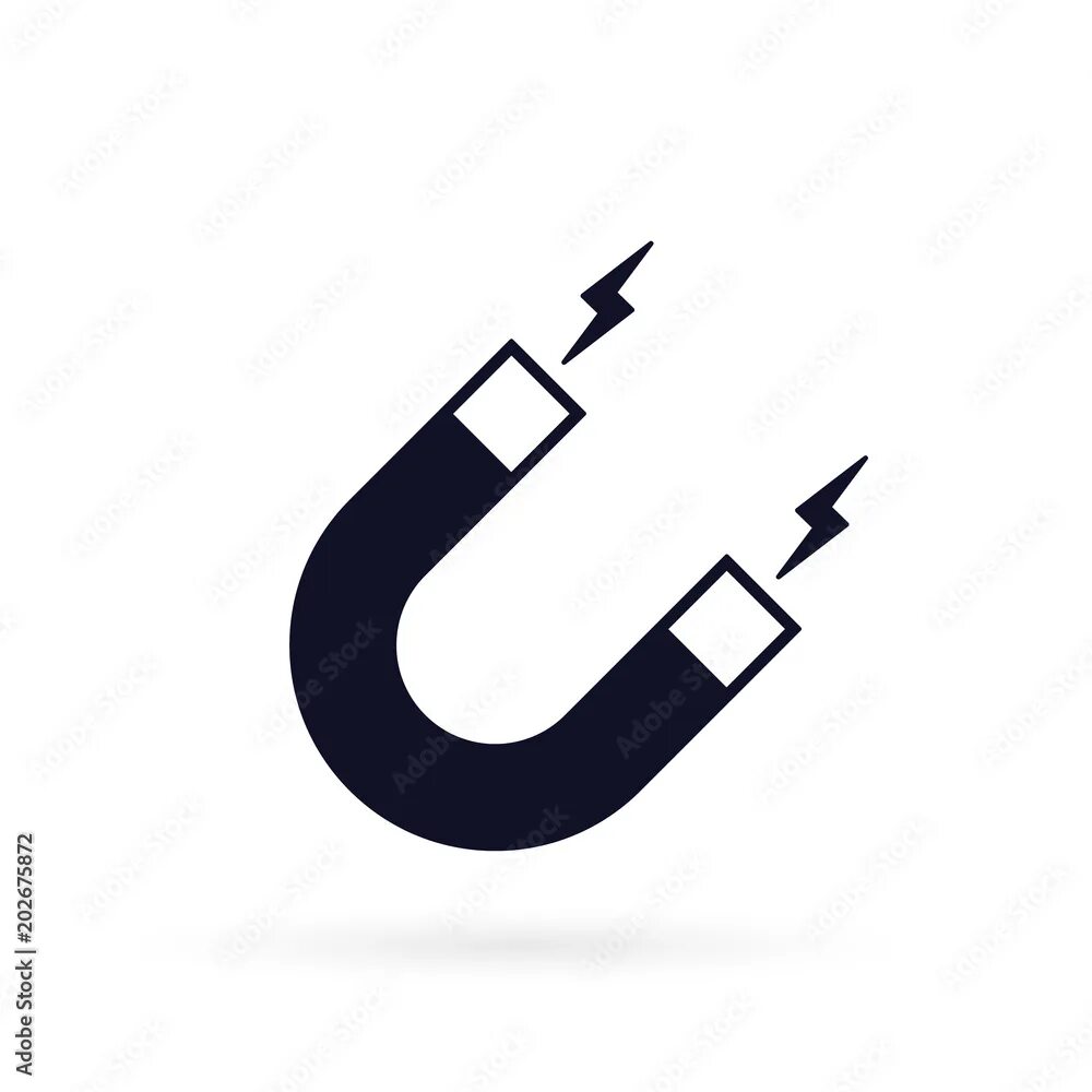Magnet icon, Vector isolated simple magnet symbol in flat design Векторный объек