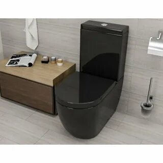 Черный матовый унитаз напольный