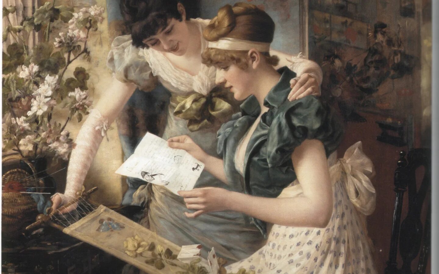 Две девушки писали. Гампенридер карл (karl gampenrieder, 1860-1930). письмо девушке. две женщины картина. девушка с письмом картина.