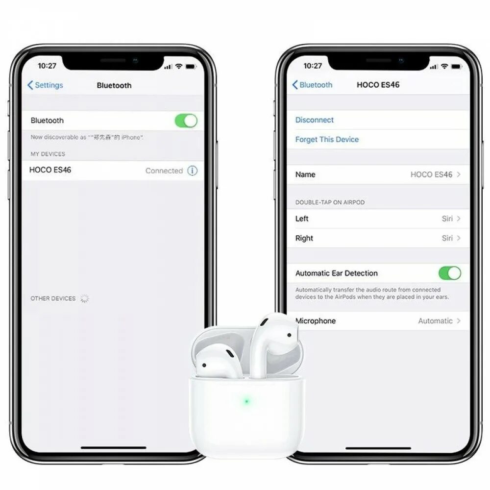 Как подключить hoco к телефону. Tws bluetooth гарнитура borofone be46. tws bluetooth гарнитура borofone be46 enjoy tws wireless headset (белая). tws bluetooth гарнитура borofone be46 enjoy bt 5.0, вкладыши (белый). наушники hoco es46 cool pro.