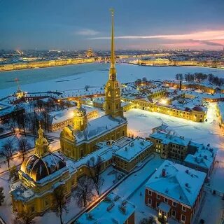 Вид зимнего петербурга