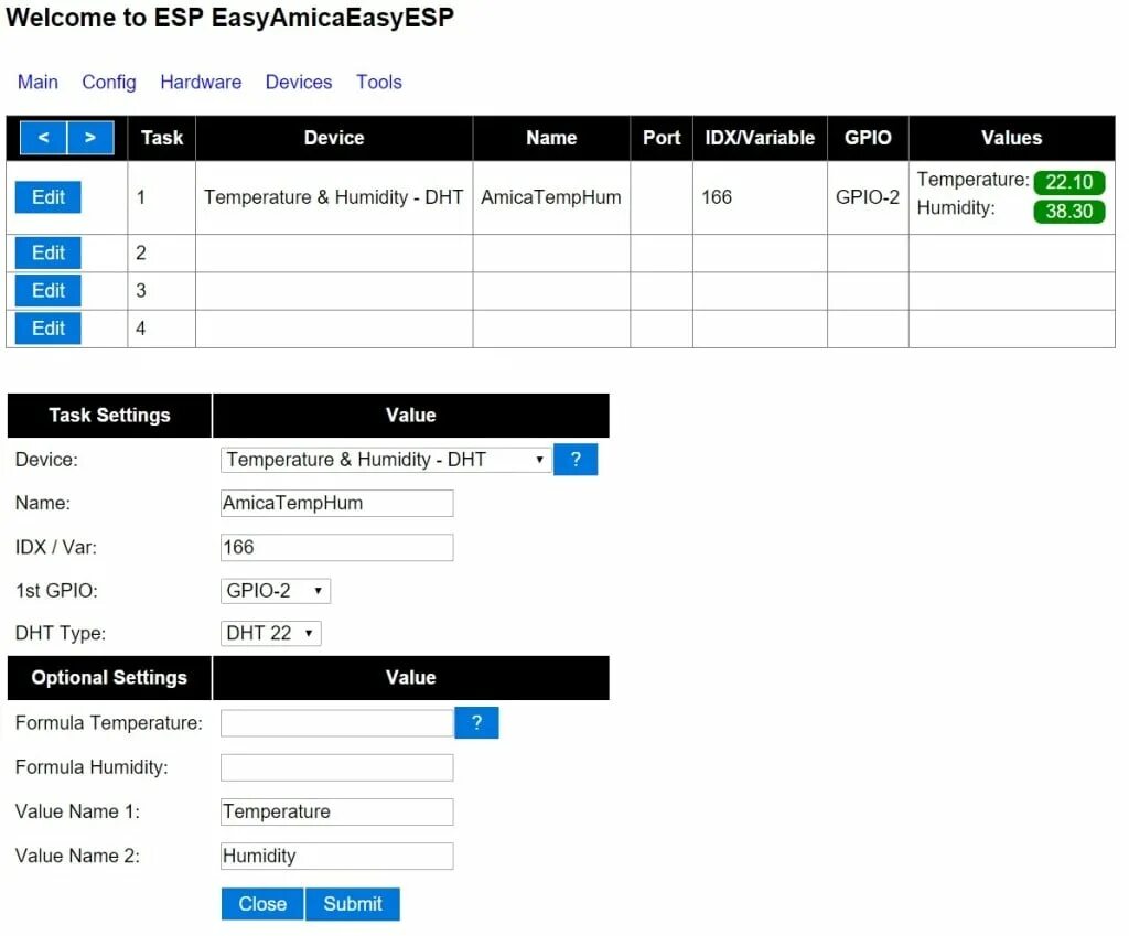 Device tasks. ESPEASY esp8266. Domoticz esp8266. ESP easy. ESP_easy настройка.