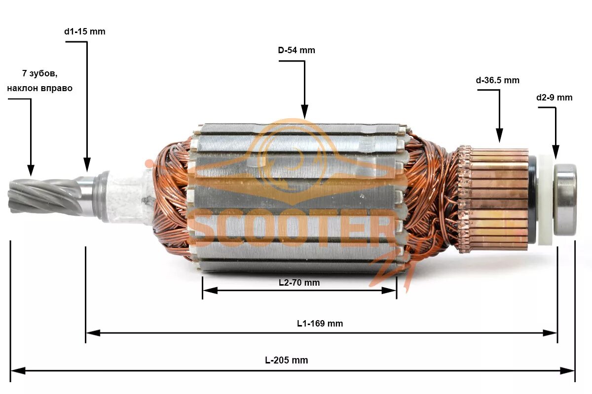 Ротор (якорь) дисковой пилы Диолд ДП-1.6-190 (6 зубов) - купить по выгодной цене