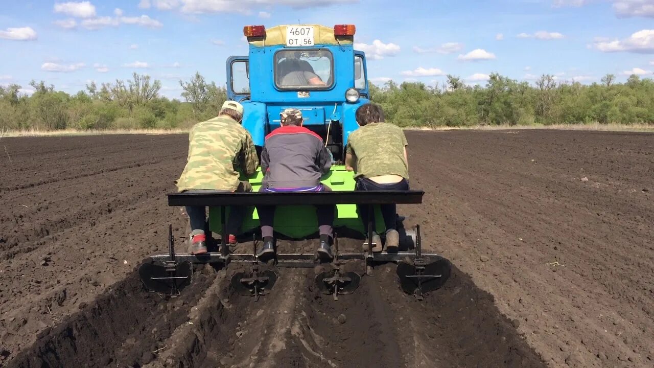Как сажать картошку после трактора