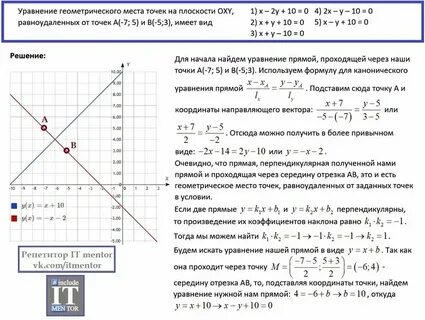 Найти точку равноудаленную от прямой