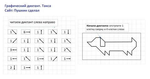 Графический диктант по клеточкам. Собака