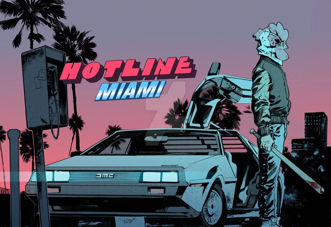 Hotline speed up. Хотлайн майами машина делориан. hotline miami машина джекета. джекет хотлайн майами арт.