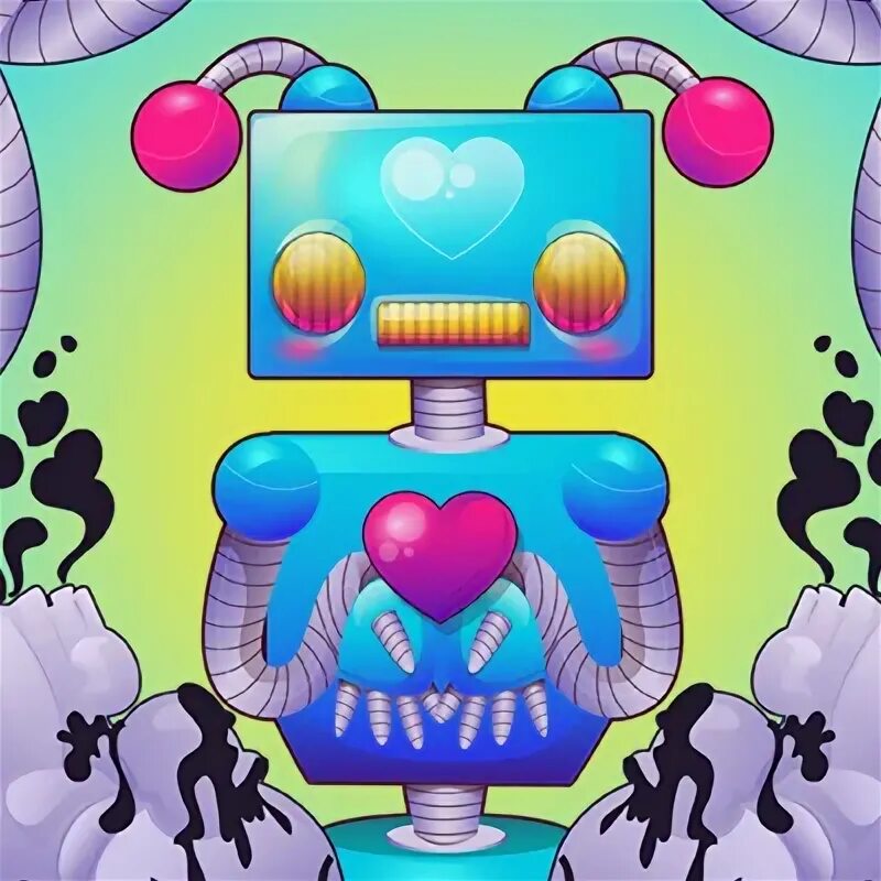 Robot funk slowed. Colourful robot.