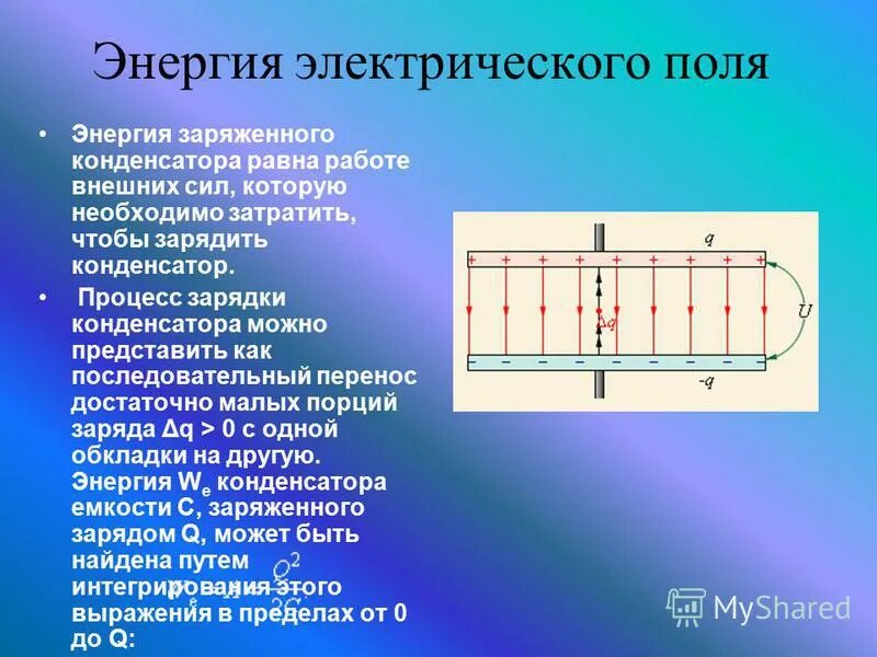 Как определить энергию электрического поля. Энергия однородного электрического поля формула. Ергии электрического поля. Энергоэлектрического поля. Энергияэлектртческого поля.