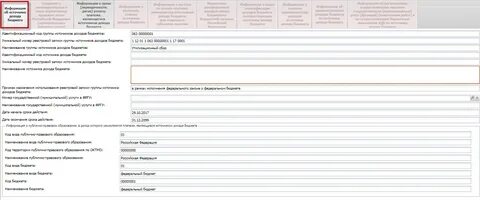 Номер реестровой записи источника дохода