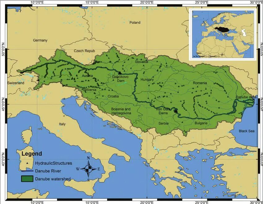 Страны через которые протекает дунай. Бассейн реки Дунай. Дунай на карте Украины. Река Дунай на карте.