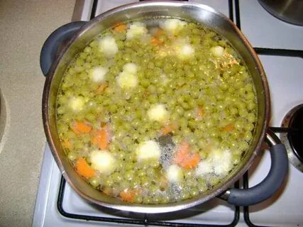 Гороховый суп из консервированного зеленого горошка