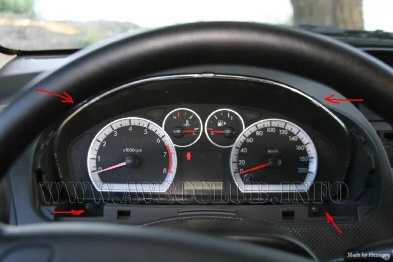 Авео как снять приборную панель Removal and installation of the control unit for the heating, air conditioning a