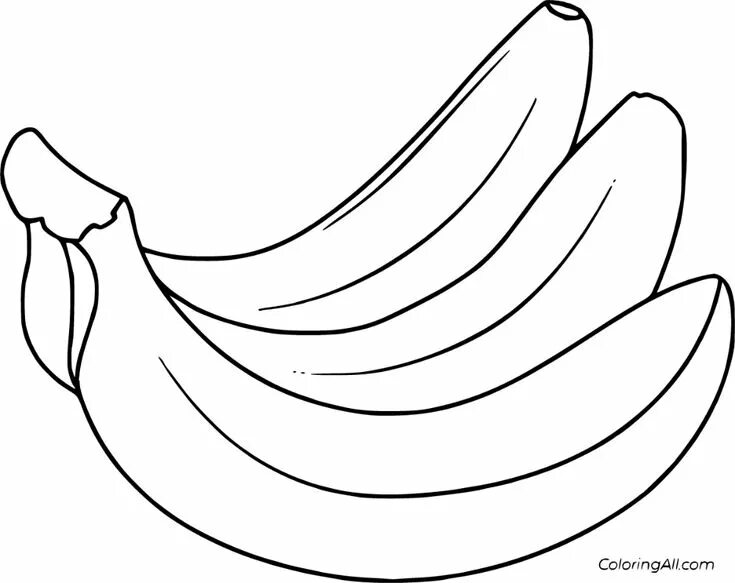 Банан раскраска для детей распечатать Banana Coloring Page (Fruits and Vegetables) Banana, Fruit, Color