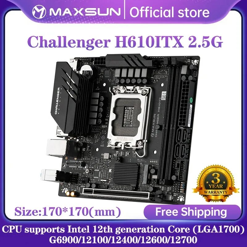 Mini itx 1700. Материнская плата maxsun challenger h610itx. maxsun challenger h610 itx bycnherwbbz. maxsun h610m-f challenger. maxsun challenger h510m-h.