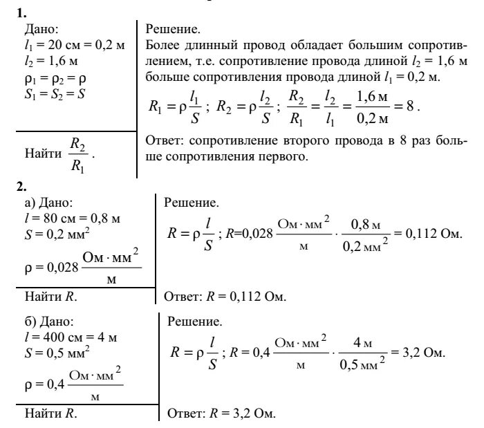 Физика 8 класс удельное сопротивление проводника. Удельное сопротивление физика 8 класс. Задачи на удельное сопротивление проводника. Решенные задачи по физике 8 класс удельное сопротивление. Рассчитайте силу тока проходящего по медному проводнику