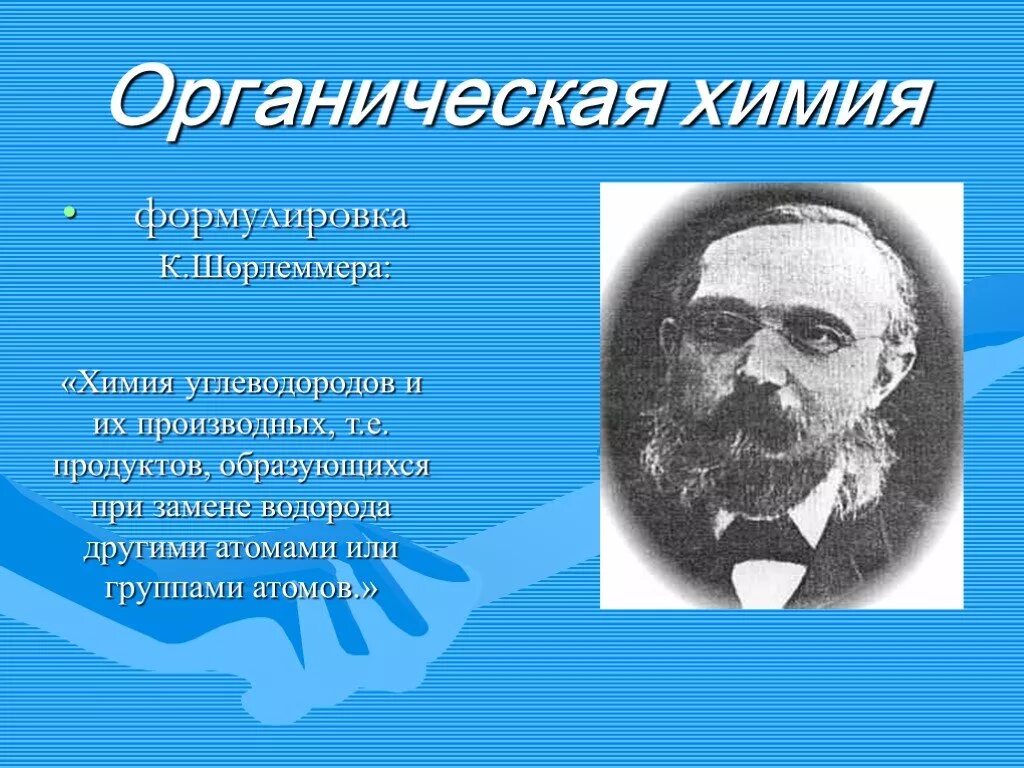 Шорлеммер органическая химия. Введение в органическую химию. Классы органической химии презентация