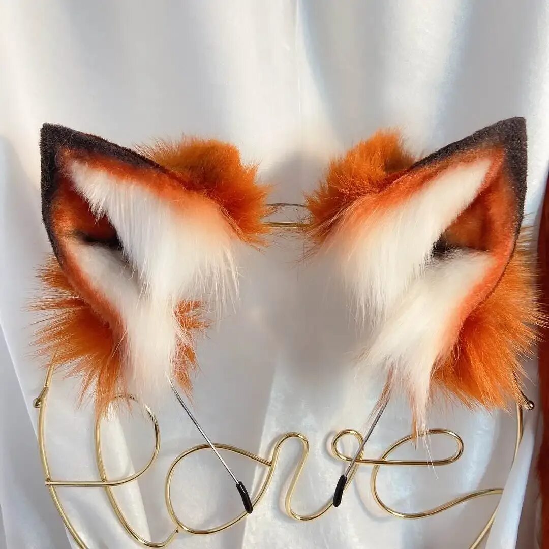 Fox ears. Лисьи ушки. Уши лисы. Ушки лисички. Ободок "Лисичка".