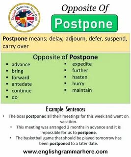 Postponed перевод на русский