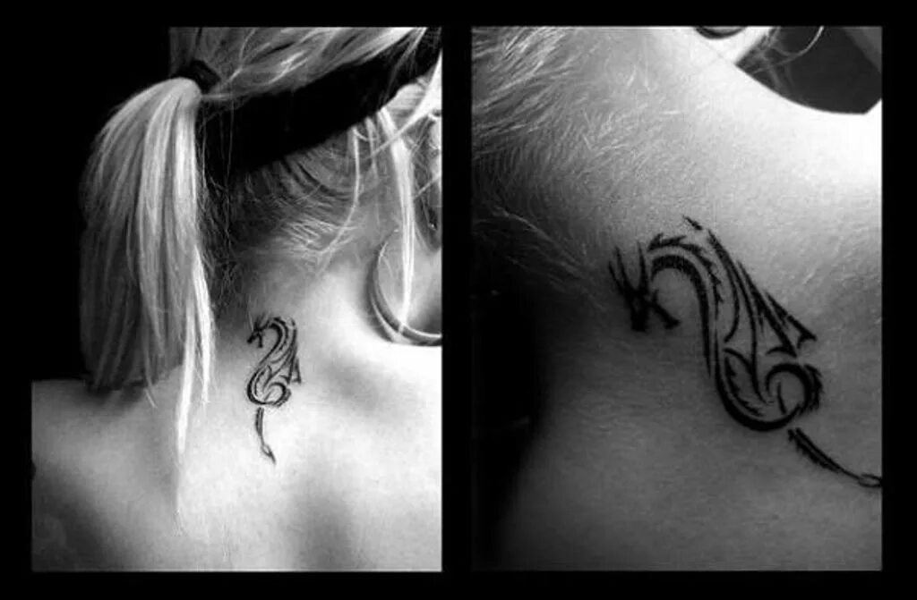 Татуировка дракон на шее для девушек. Тату на шее дракончик. Красная татуировка на шее. Тату дракон для девушек. Дракон на шее девушки.