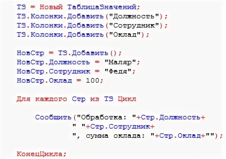 Профессия - 1С " Дерево значений на форме