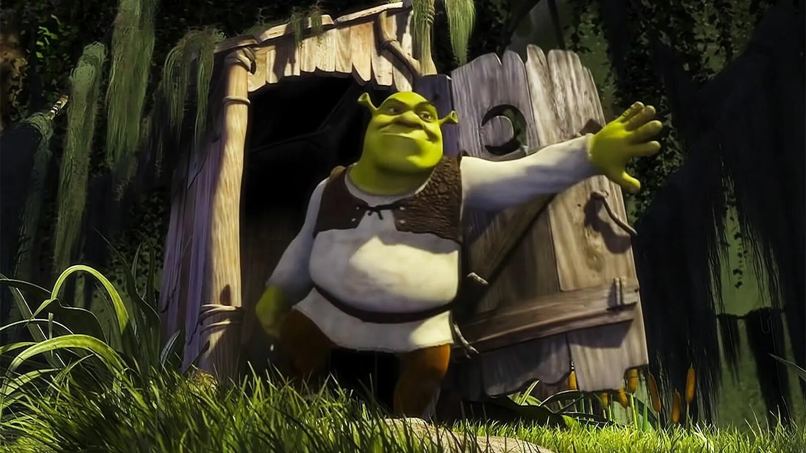 The world is gonna. Шрек 1. Хант шоудаун Шрек. Шрек all Star. Шрек 1 туалет.