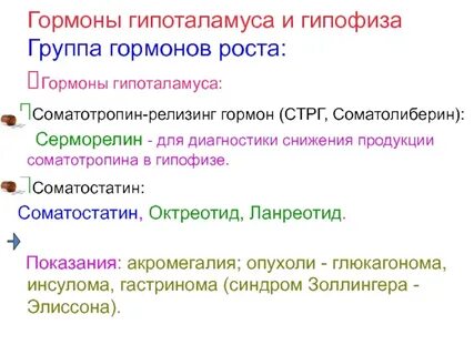 Название гормонов гипоталамуса