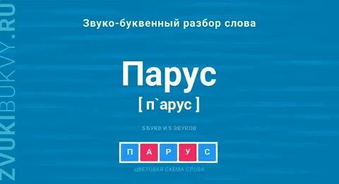 Звуко буквенный разбор слова парус
