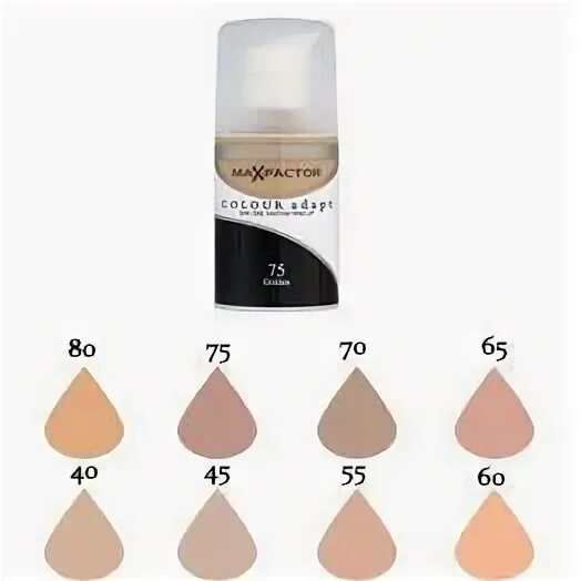 Max factor color. Max factor тональный крем colour adapt 75. макс фактор тональный крем колор адапт палитра. тональный крем макс фактор адапт 40. тональный крем макс фактор колор адапт оттенки.