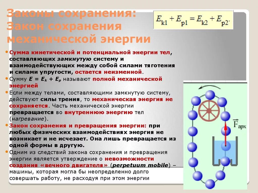 Законы сохранения. Законсохраниения механической энергии. Закон сохранения энергии. Закон сохранения механической энергии. Законы сохранения в технике