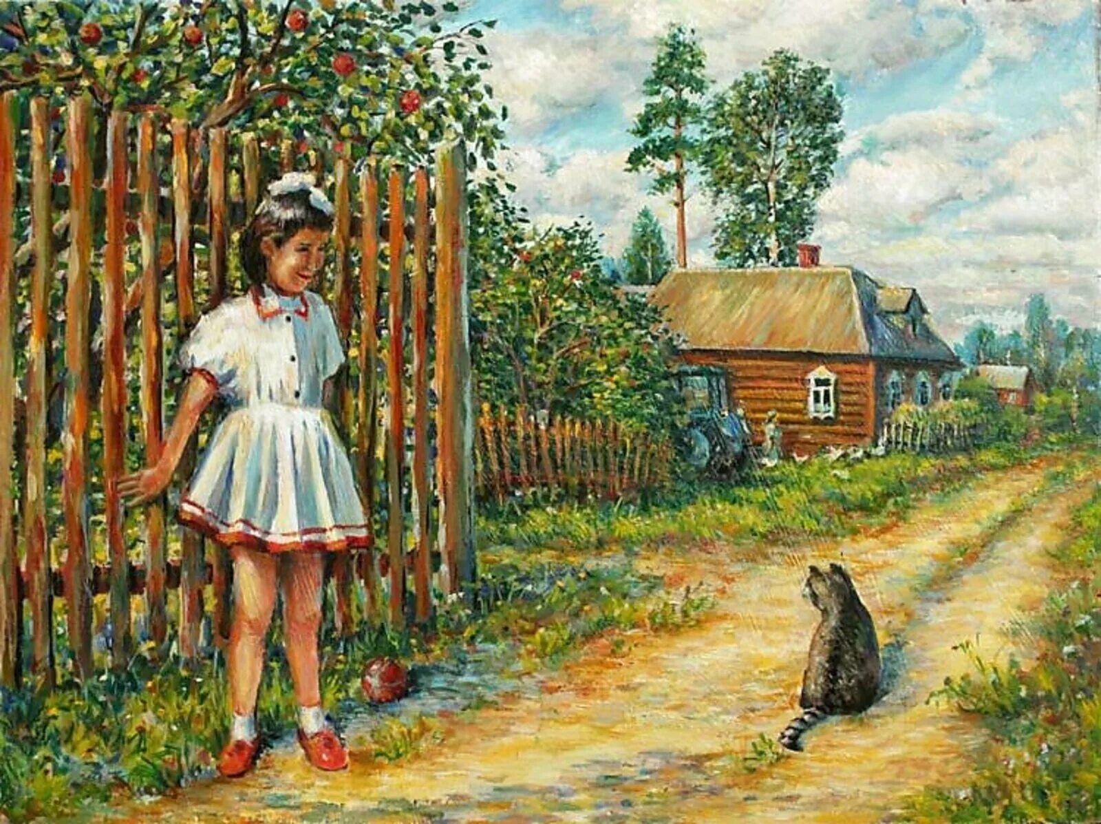 Деревня девочка рассказ. Картина деревня.