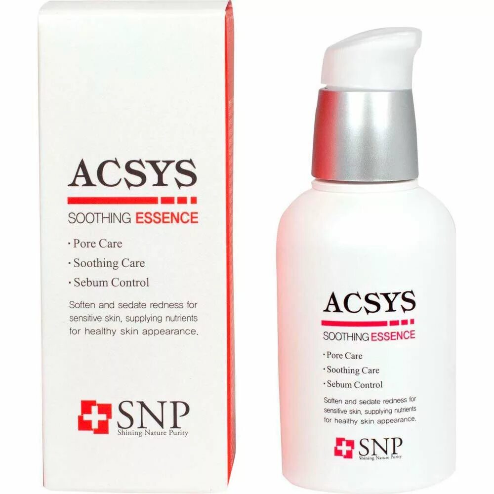 SNP для проблемной кожи. Сыворотка для себума. SNP ACSYS Soothing Essence 50 ml. SNP эмульсия для лица ACSYS Balancing Emulsion балансирующая матирующая себум контроль.