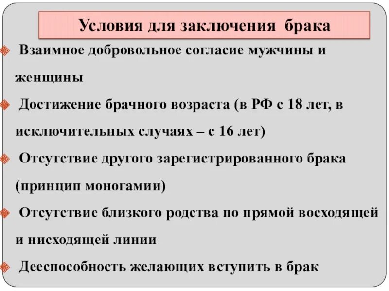 Условиями заключения брака в рф являются. Условия заключения брака. Условия заключения брака заключение. Брак условия заключения брака. Условия к заключению брака это обстоятельства.