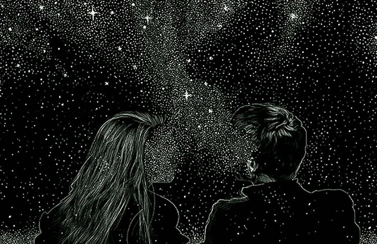 Влюбленные в космосе. Бесконечные объятия. Бесконечные объятия. Парочка ночью. Космическая страсть.