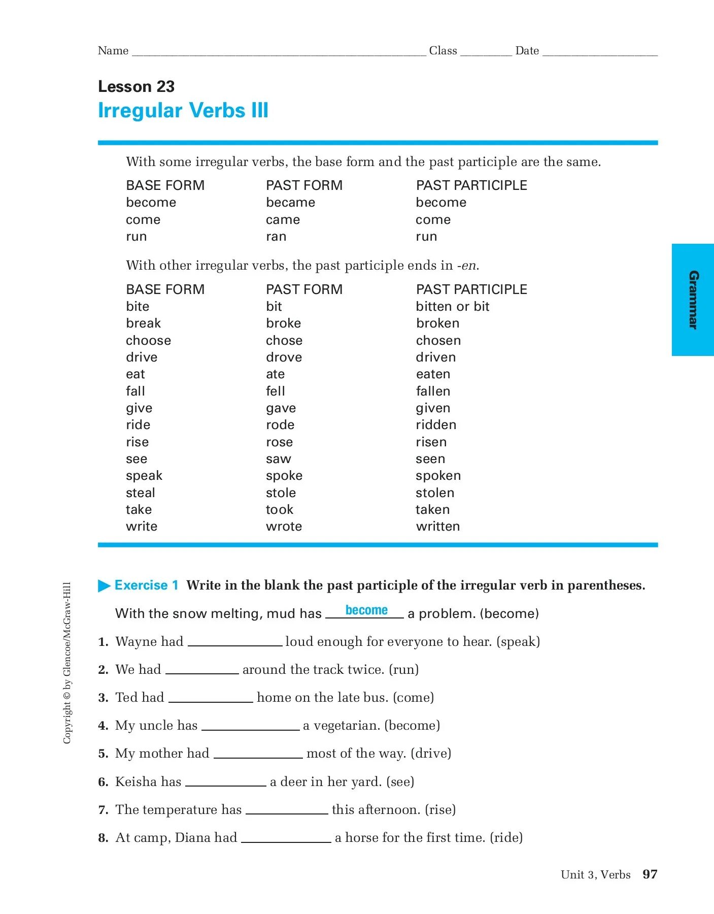 Неправильные глаголы steal stole stolen. Glencoe language Arts Grammar and language Workbook 10. Grammar and language Workbook Grade 12 answers. Answer прошедшее время в английском.