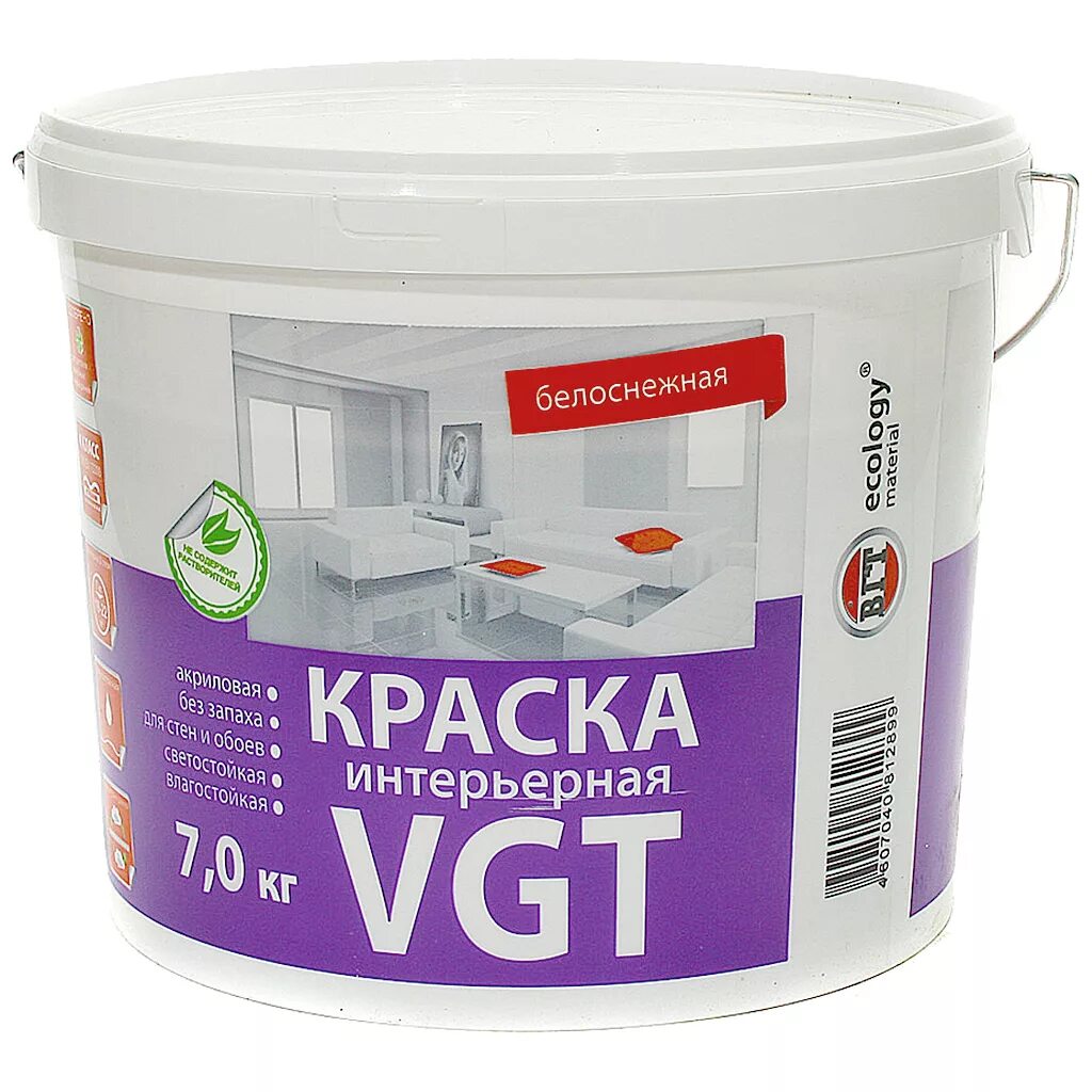 Купить краску пенза. VGT ВД-АК-2180 краска интерьерная. Краска ВД-АК-2180 для потолков белая (7кг) ВГТ. Краска акриловая: ВД-АК 2180, ВГТ. Интерьерная акриловая краска ВД АК-2180 VGT белоснежная.