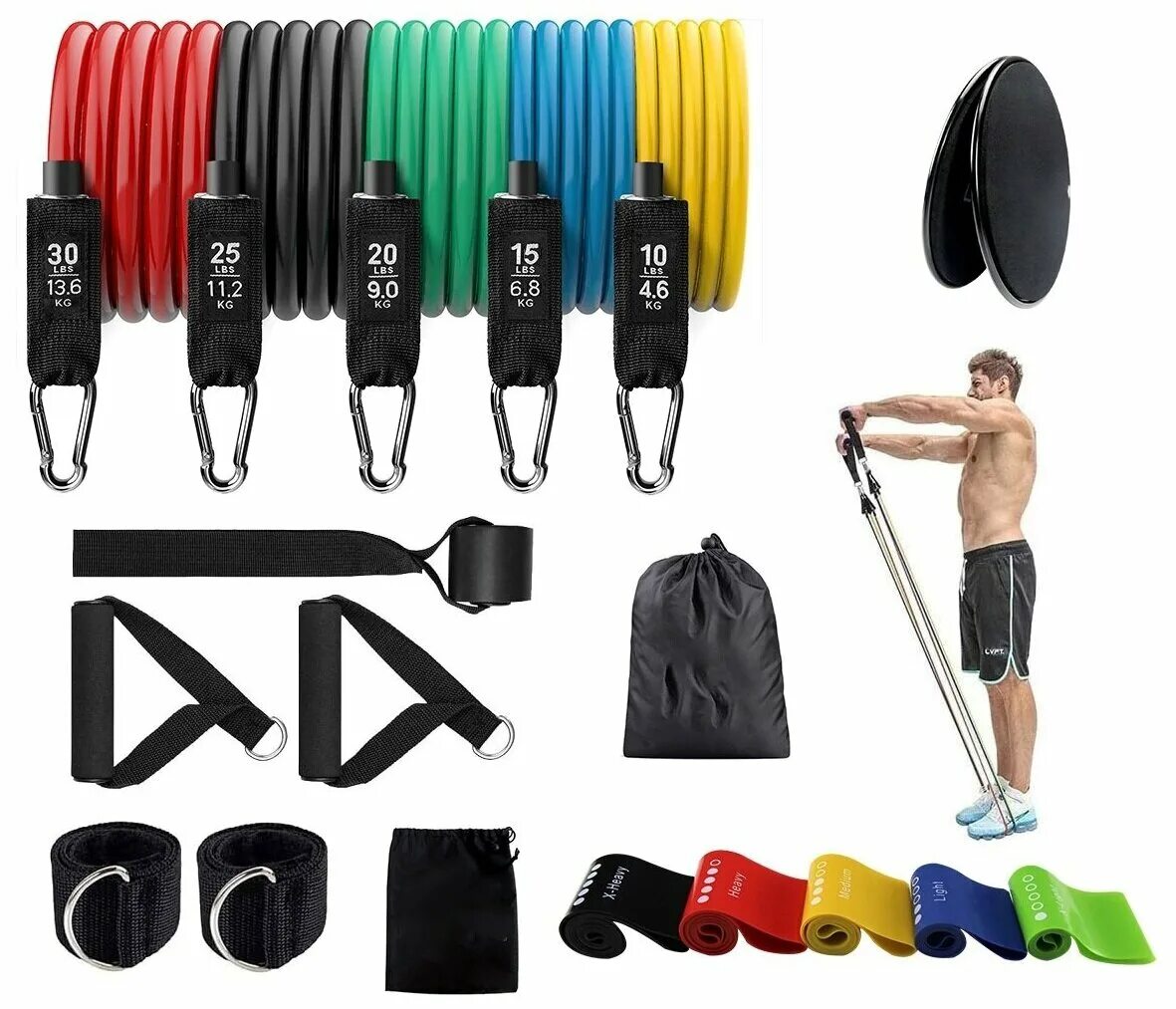 Тренажер толкатель для фитнеса. Тренажерный набор. Подставка атлант ат-05 для гантелей,. Набор трубчатых эспандеров для фитнеса. Спортивный инвентарь для детей.