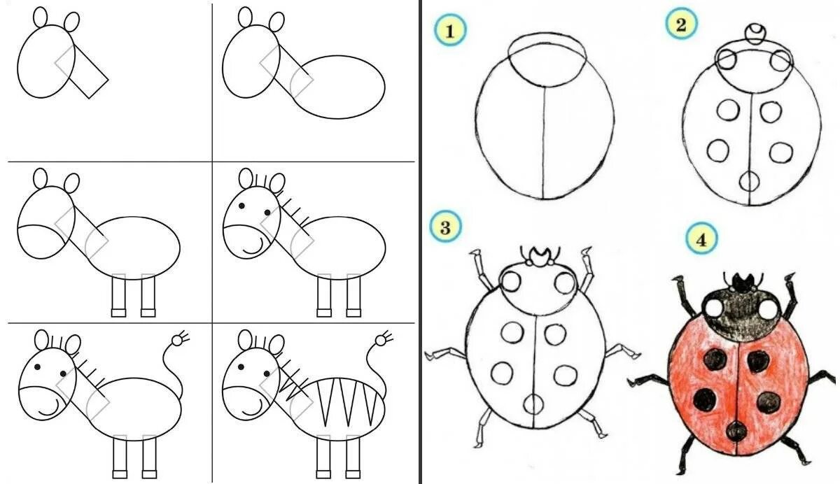 Урок рисования для 4 лет. Простые схемы для рисования для детей. Схемы для рисования для детей 4-5 лет. Рисование по этапам для детей. Схемы рисования для детей 5 лет.