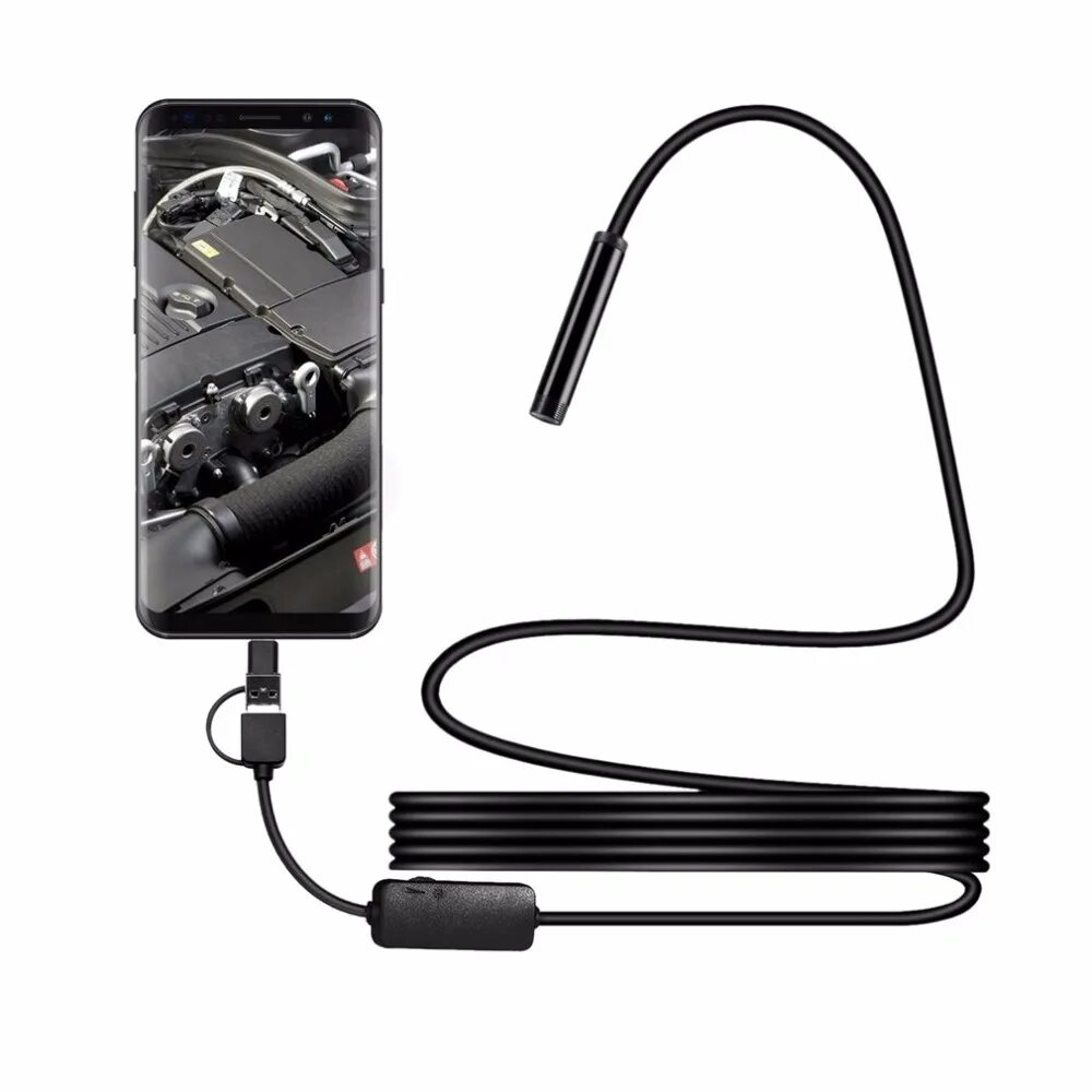 Камера эндоскоп USB Endoscope 1,5 м. Камера - гибкий эндоскоп USB (Micro USB), 2м, Android/PC. USB Camera для эндоскопа. Эндоскоп USB для смартфонов (8мм, 720р, 2м) Орбита ot-sme14.