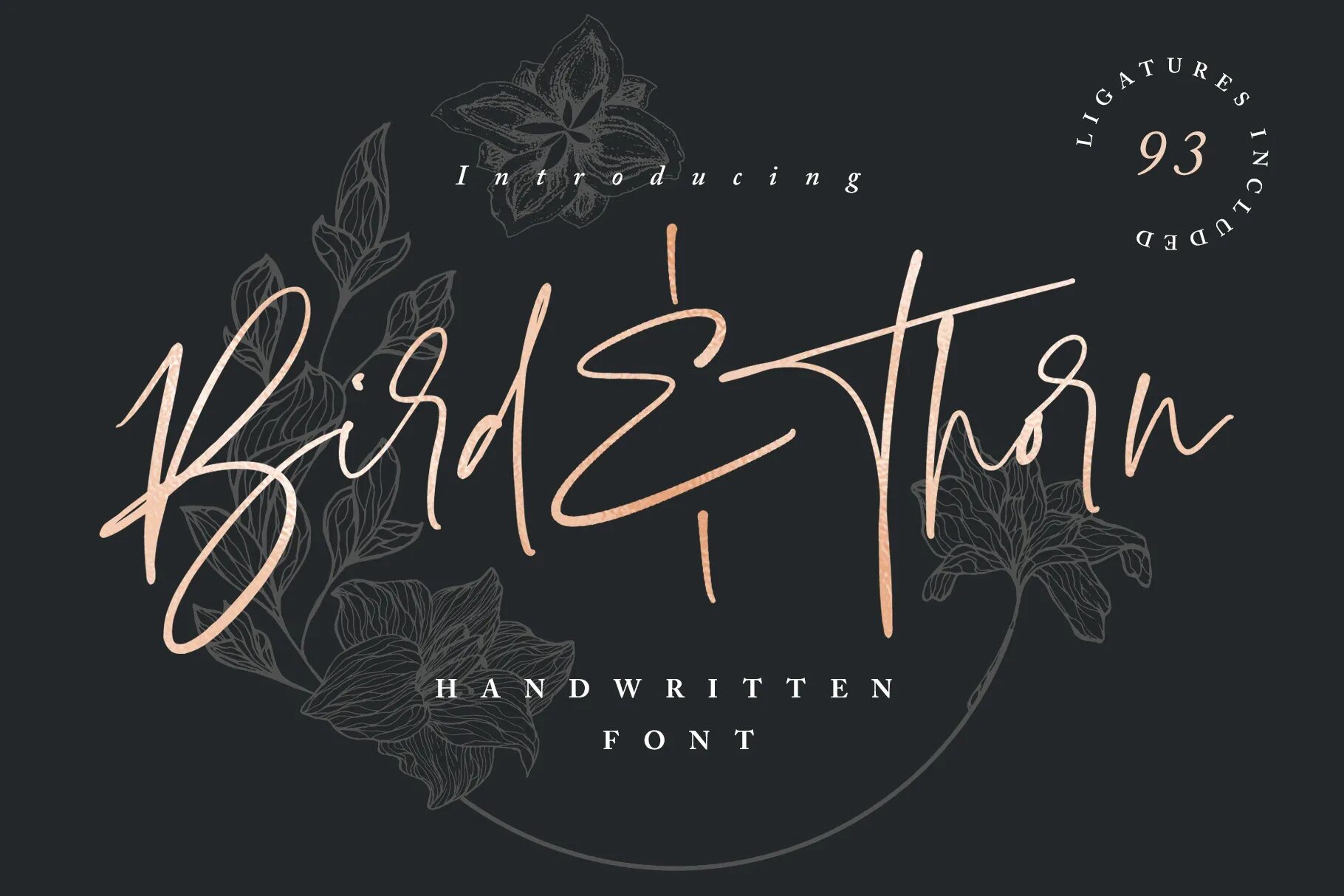Bird font. Font thorns.