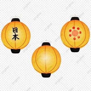 Trio Of Japanese Lanterns PNG Picture.