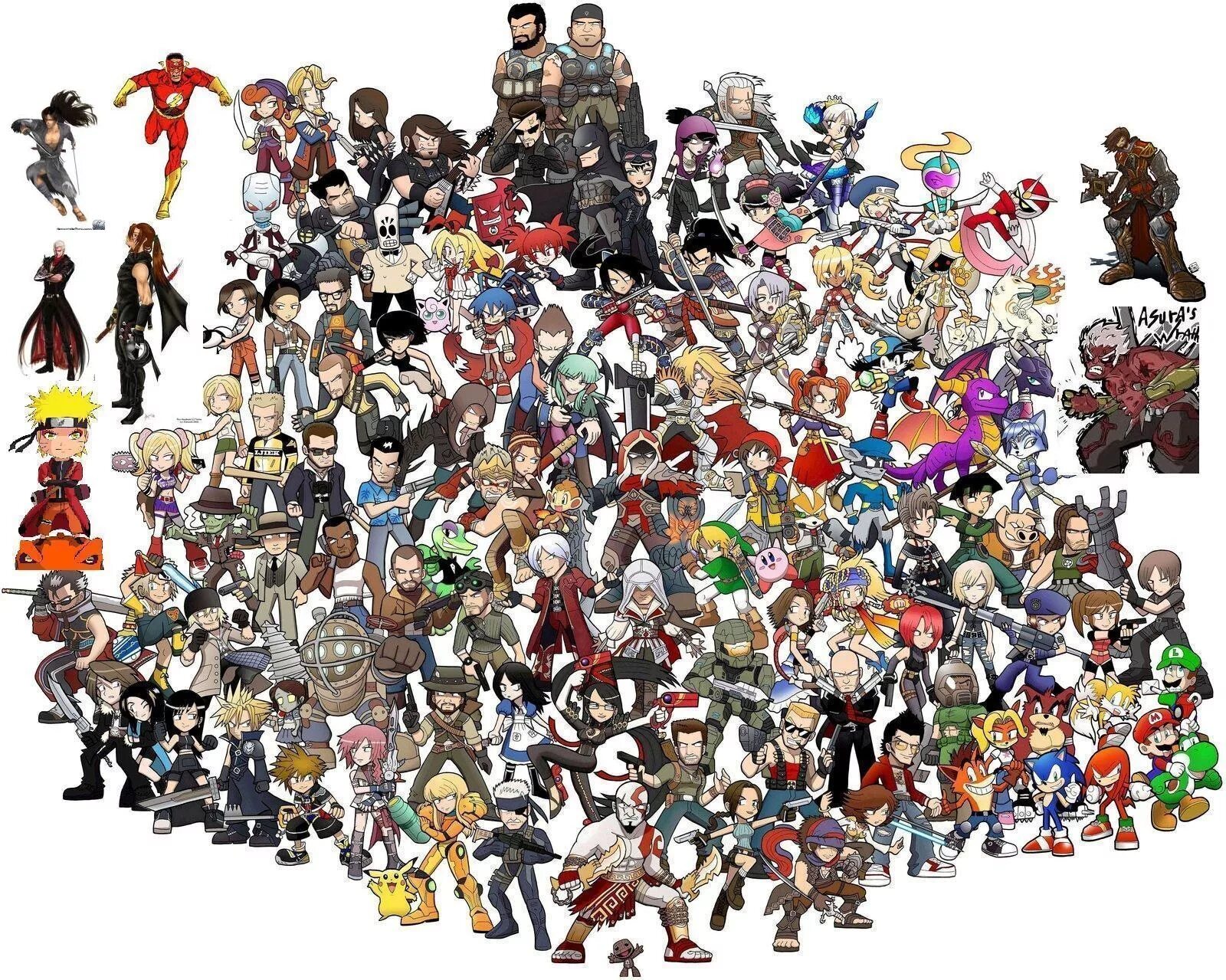 Персонажи генишна. Персонажи разных игр. Известные персонажи игр. Популярные герои игр.