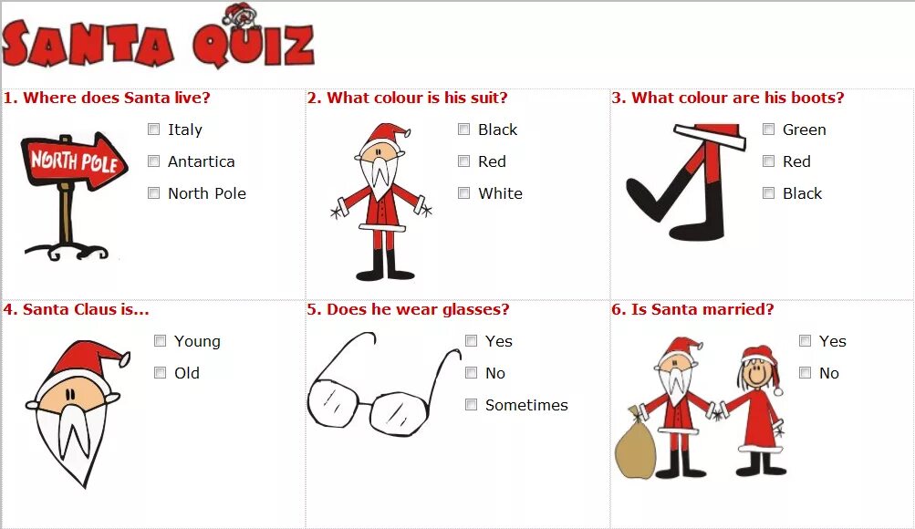 Santa Quiz. Santa Claus Quiz. Santa Clause Quiz. Where is Santa Claus from. Do you know where you live