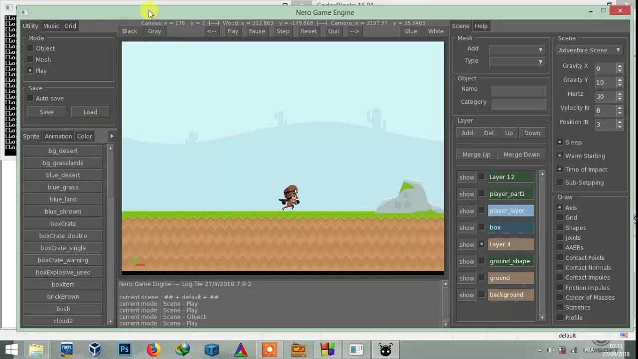 Box2d. Игры на SFML. Игровой движок на c++. Библиотека SFML. Box2d game engine.