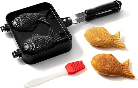 Kuha Taiyaki Pan - Fish Shaped Waffle Cake Maker - Comes with Silicone Oil ...