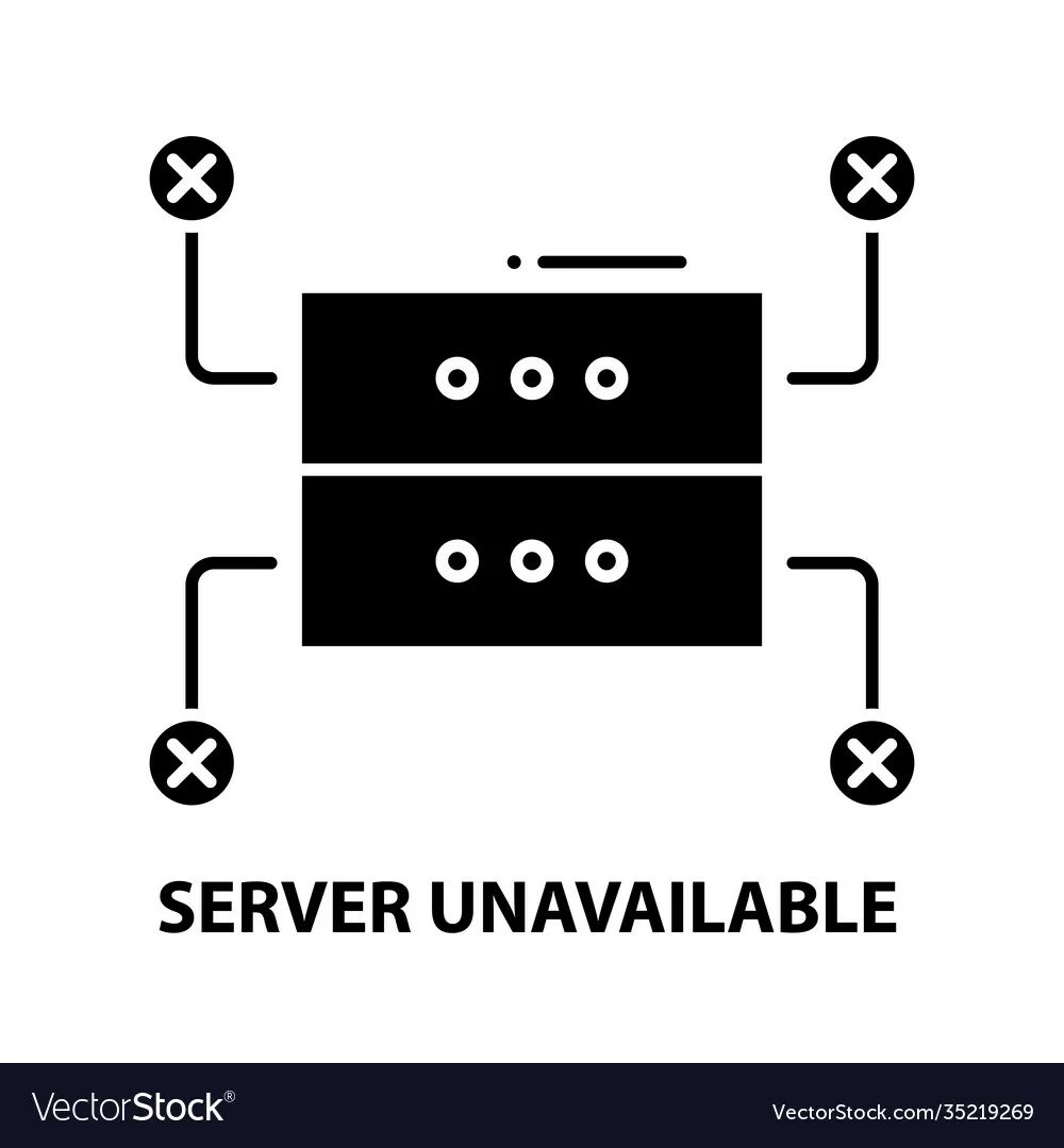 Message unavailable. Server unavailable. Значок недоступности. Unavailable icon. "Server unavailable" message.