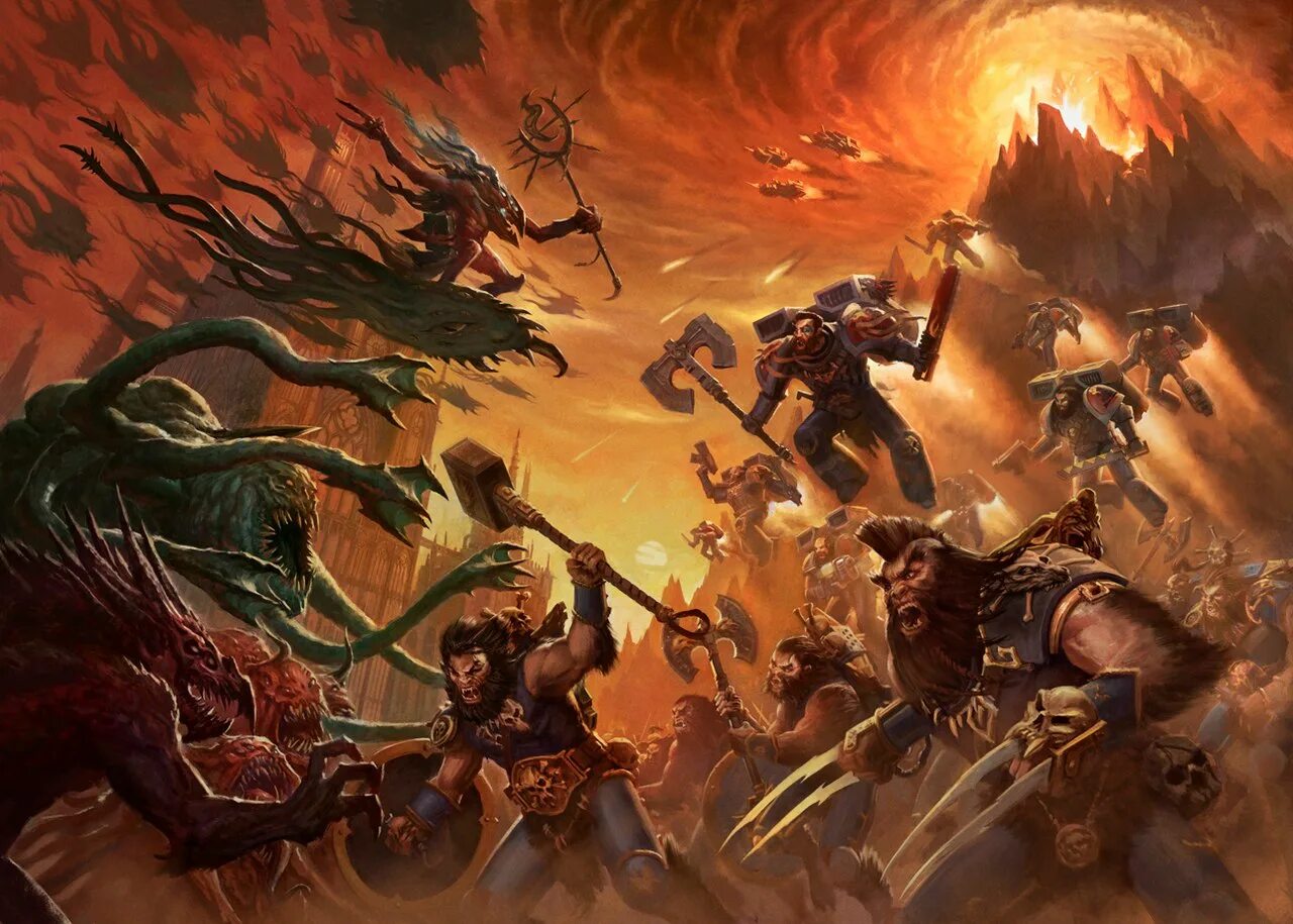 Борьба с хаосом. Вархаммер фэнтези батл империя. Мысли в голове. Живопись фэнтези. Война абстракция.